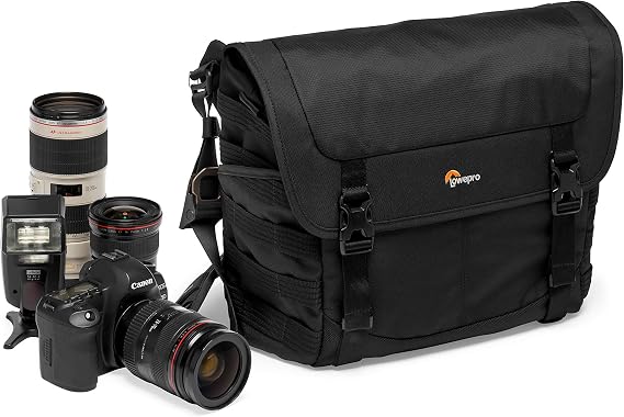 Lowepro ProTactic MG 160 AW II Mirrorless and DSLR Messenger - with QuickShelf Divider System - Camera Gear to Personal belongings - for Mirrorless Like Sony Apha9 - LP37266-PWW