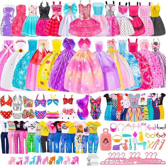 110 PCS Doll Clothes and Accessories for 11.5 Inch Doll
