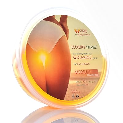 Sugaring Hair Removal Kit Medium Luxury Home Wax for All Body, Universal Organic Depilation from USA, 12 oz For Women and Men