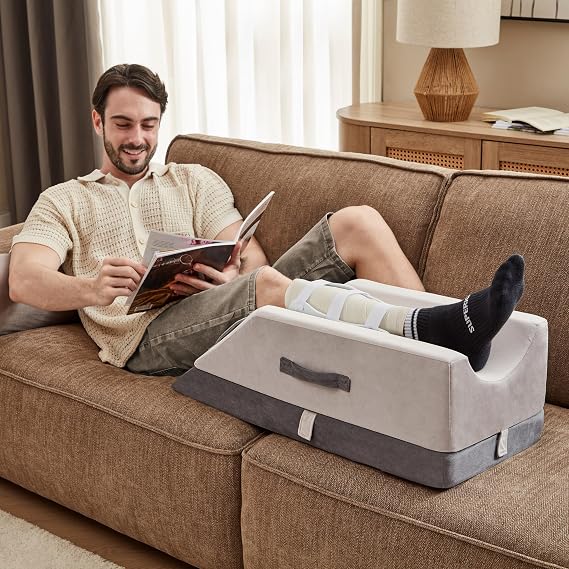 Leg elevating Pillow, 3 Height Adjustable Support Legs Pillow,Wedge Pillow for After Surgery Or Rest, Knee Pillow for Sleeping Blood Circulati