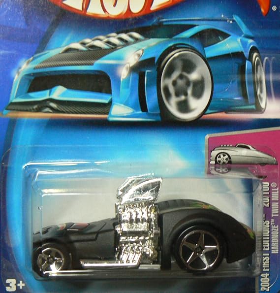 Hot Wheels Mattel 2004 First Editions Black Hardnoze Twin Mill #020 1:64 Scale