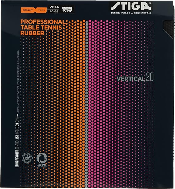 STIGA Table Tennis Rubber, Pimpled Rubber, Vertical 20