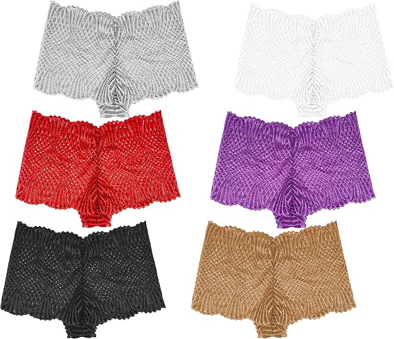 Umiehary Lace High Waist BoyShort Panties Lingerie Sheapwear Underwear