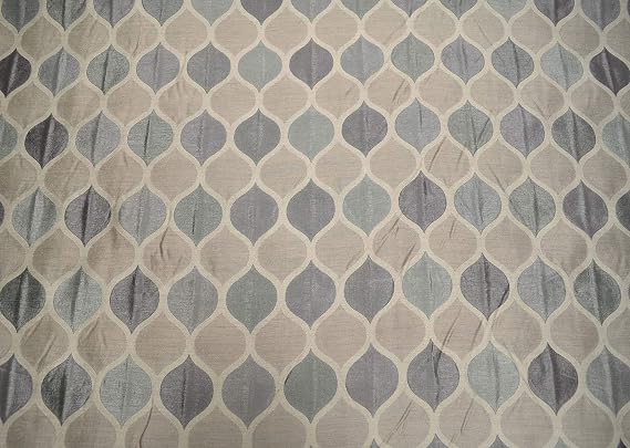 Riga Pewter Grey Blue Woven Geometric Richloom Fabric