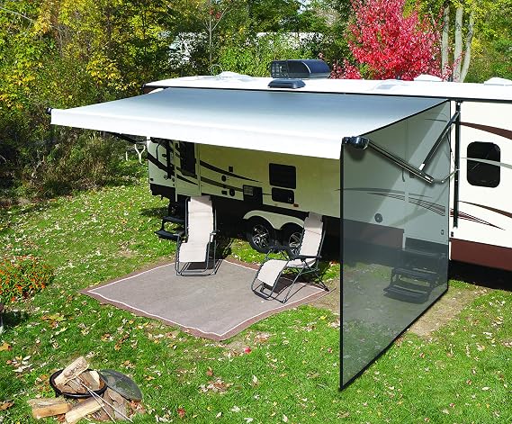 Solera Super Shade Side Panel for 5th Wheel, Travel Trailer and Motorhome RV Awnings, 10', Black