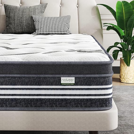 Naiveer Full Mattress in A Box, Memory Foam Hybrid with Innerspring